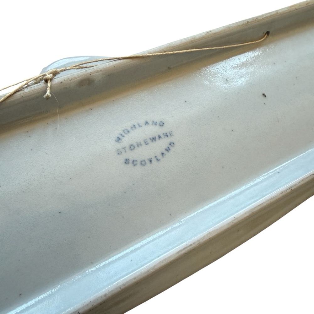 RARE HIGHLAND STONEWARE POTTERY SCOTLAND SALMON FISH PLATE DISH PLATTER 26" LONG - Picture 9 of 12